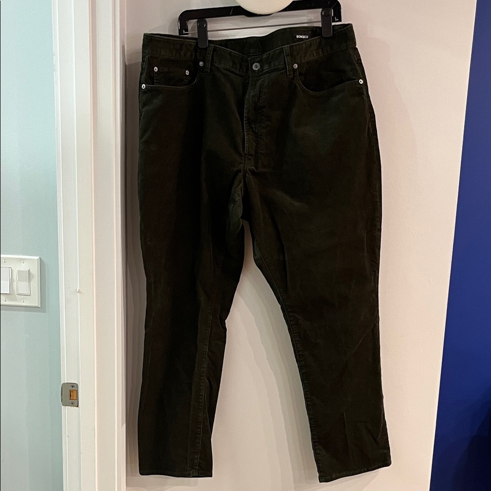 Bonobos Men's Deep Green Corduroy Pants Athletic Fit